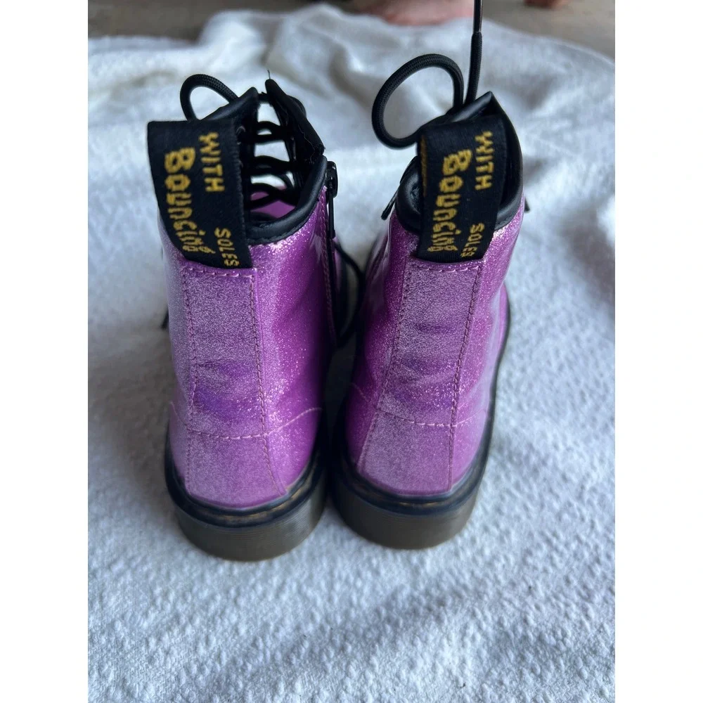 Dr. Martens 1460 Glitter J Purple Sparkle Lace Up Zip Boots US 5L 4M
